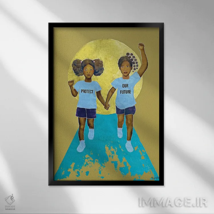 تابلو دکوراتیو آینده مان را محافظت کن اثر مورگان اورتون - نمای قابدار مشکی