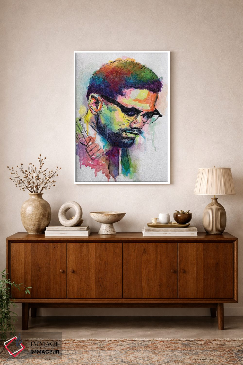 تابلو دکوراتیو مالکوم ایکس اثر مورگان اورتون - D1W