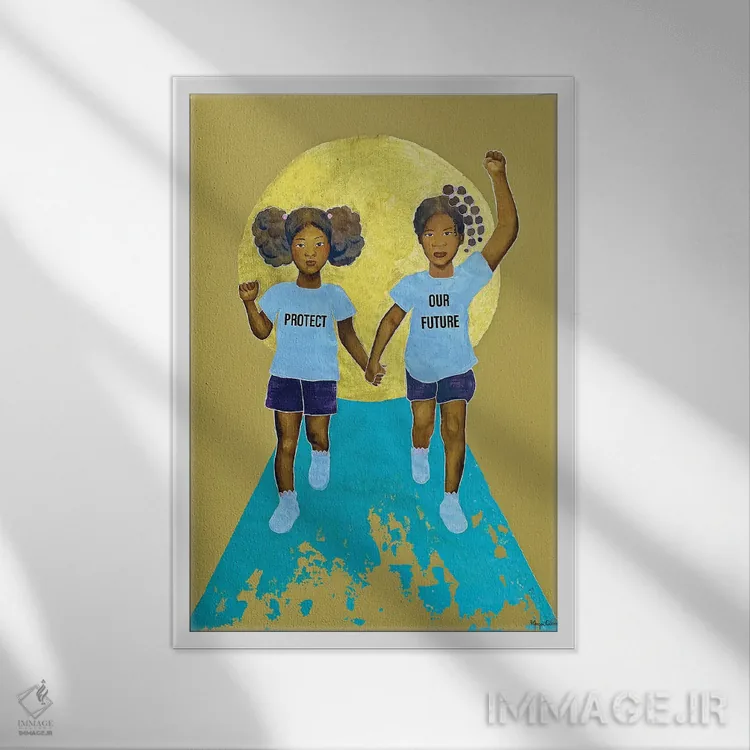 تابلو دکوراتیو آینده مان را محافظت کن اثر مورگان اورتون - نمای قابدار سفید