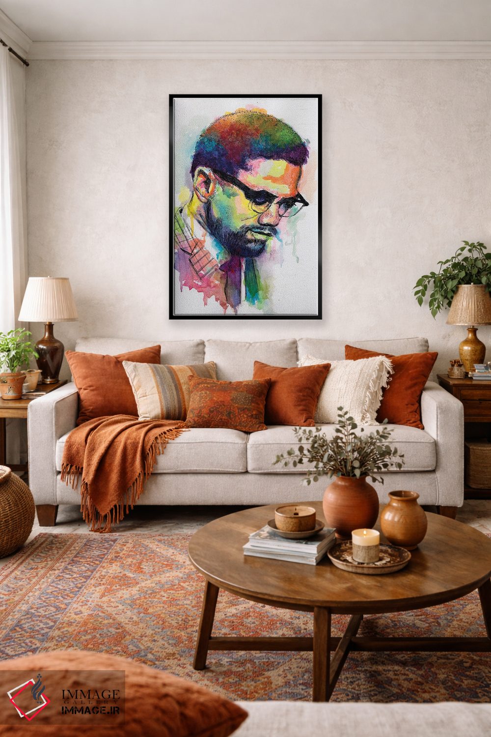 تابلو دکوراتیو مالکوم ایکس اثر مورگان اورتون - D4B