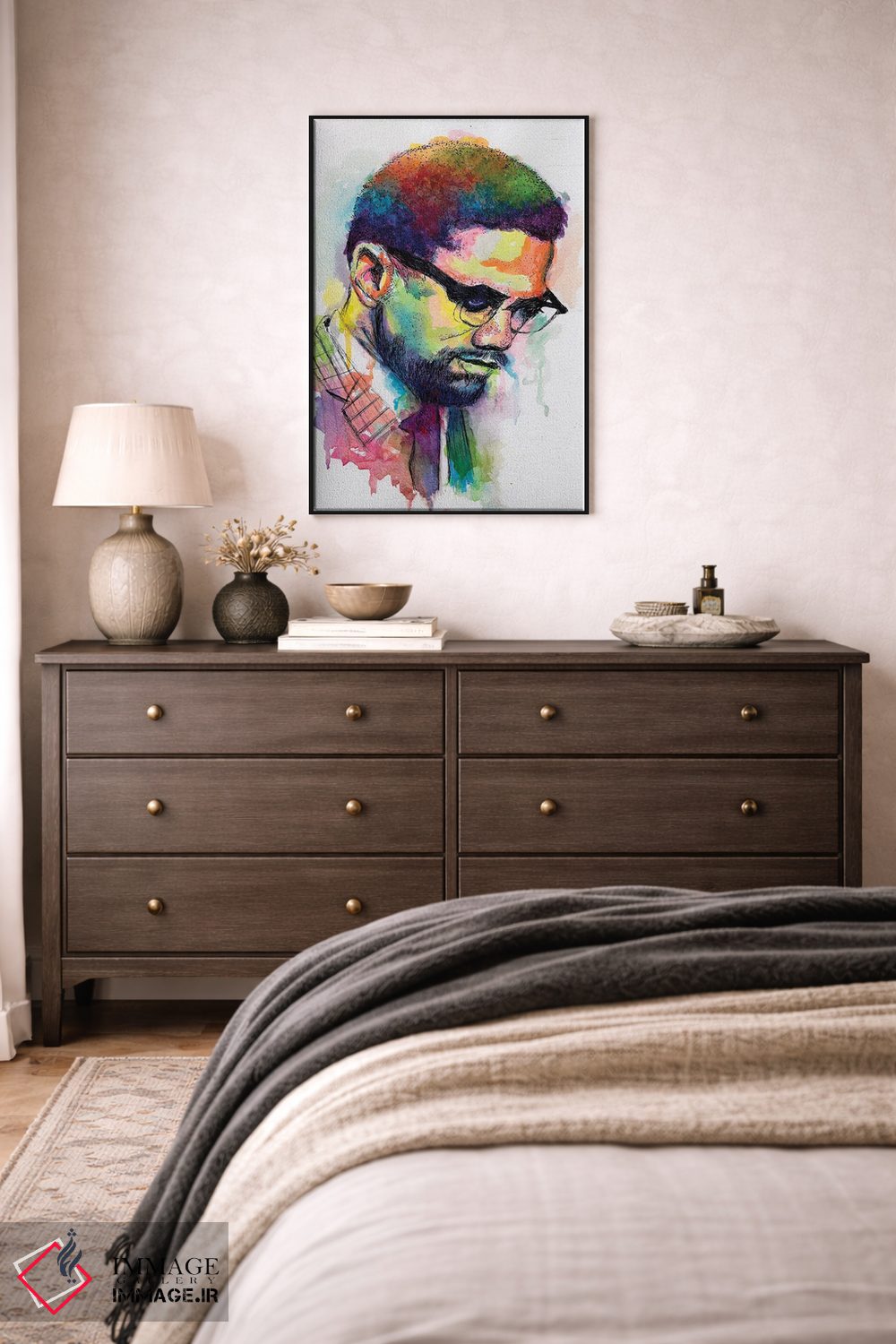 تابلو دکوراتیو مالکوم ایکس اثر مورگان اورتون - D5B