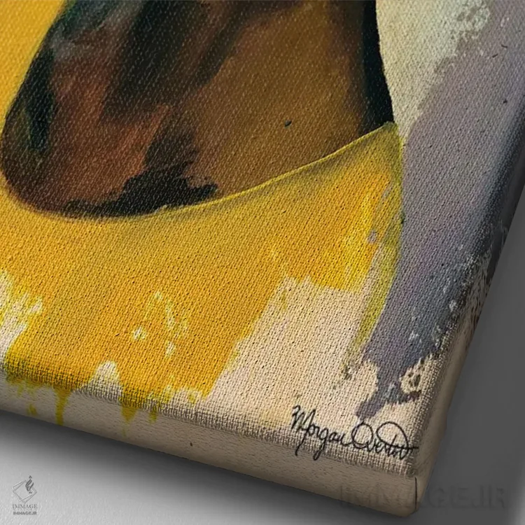 تابلو دکوراتیو الهی اثر مورگان اورتون - نمای نزدیک بافت بوم