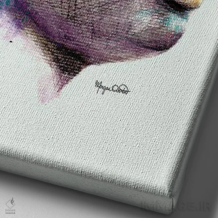 تابلو دکوراتیو شاه اثر مورگان اورتون - نمای نزدیک بافت بوم
