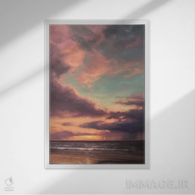 تابلو دکوراتیو مد طوفانی اثر مایکل اورویک - نمای قابدار سفید