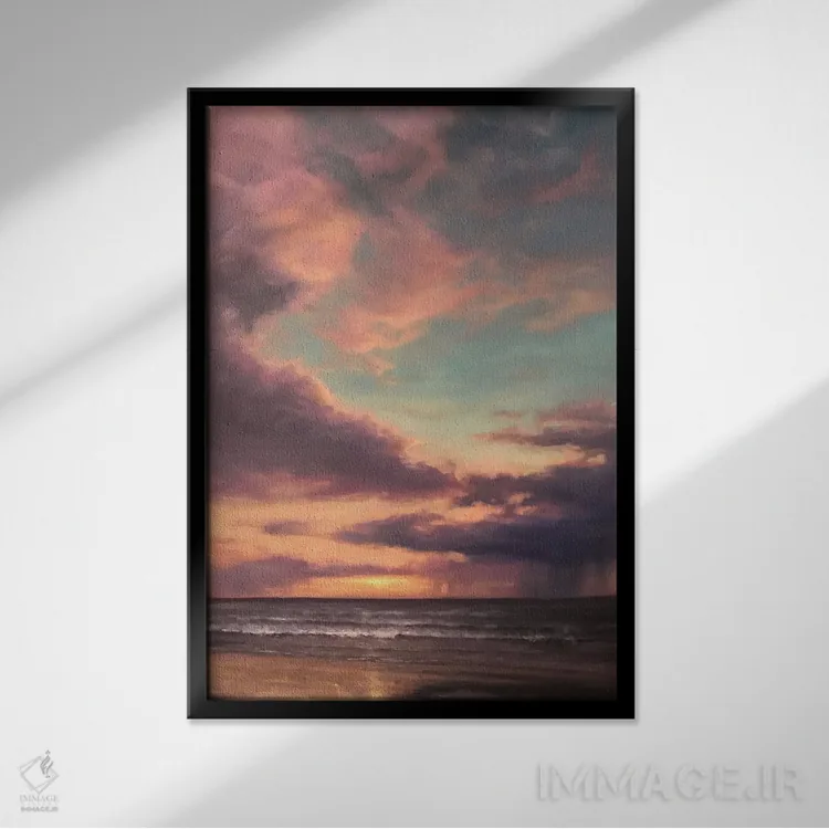 تابلو دکوراتیو مد طوفانی اثر مایکل اورویک - نمای قابدار مشکی