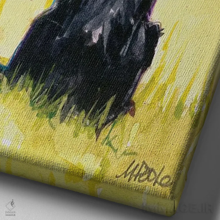 تابلو دکوراتیو سبزی های مزرعه اثر مولی ای. پول - نمای نزدیک بافت بوم