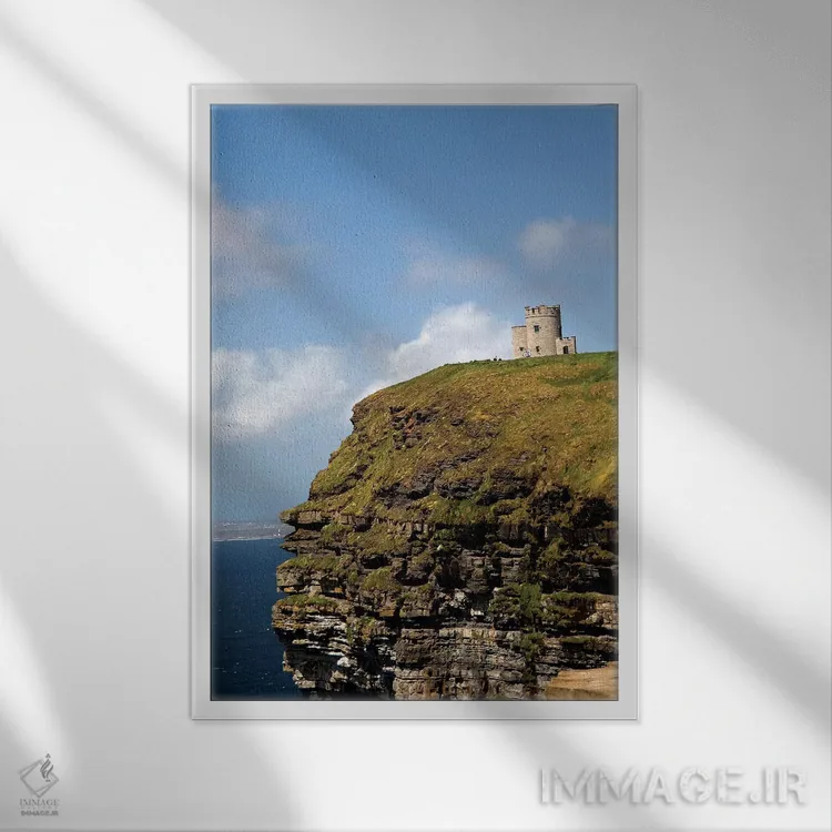 تابلو دکوراتیو صخره های تماشایی موهر و برج اوبراین اثر مریلین پارور - نمای قابدار سفید