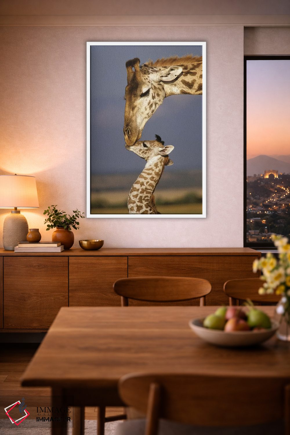 تابلو دکوراتیو Africa, Kenya, Masai Mara.,زرافه، آفریقا، کنیا، ماسایی مار… اثر مریلین پارور - D1W