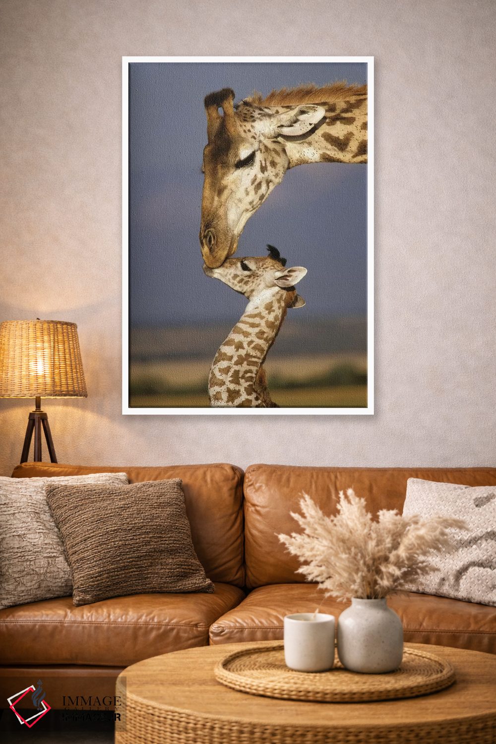 تابلو دکوراتیو Africa, Kenya, Masai Mara.,زرافه، آفریقا، کنیا، ماسایی مار… اثر مریلین پارور - D3W