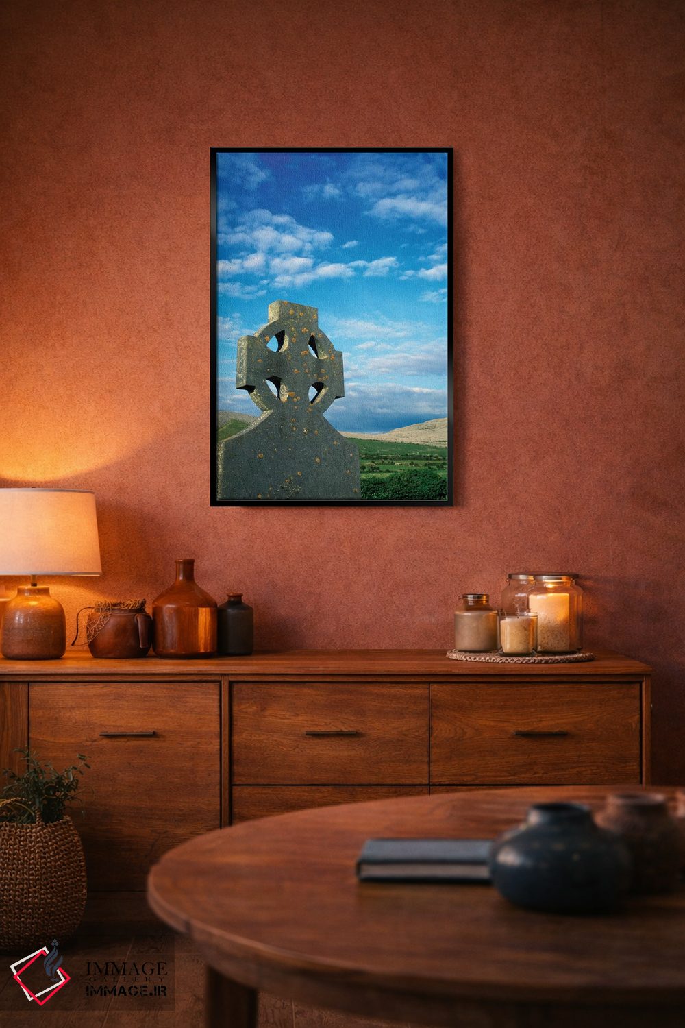 تابلو دکوراتیو Ireland, Celtic Cross In Field.,اروپا، ایرلند، صلیب سلتی د… اثر مریلین پارور - D5B