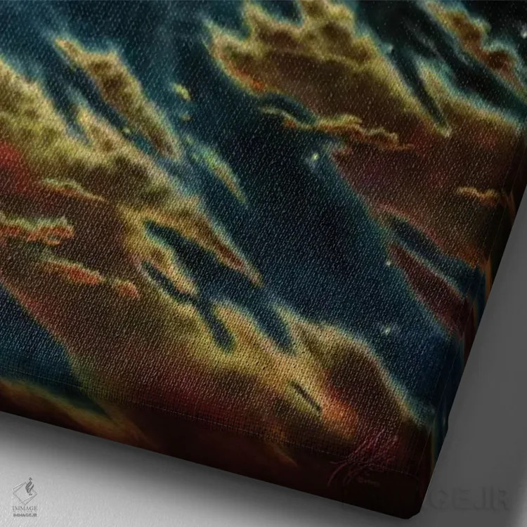 تابلو دکوراتیو اژدهای ماه اثر مایلز پینکنی - نمای نزدیک بافت بوم