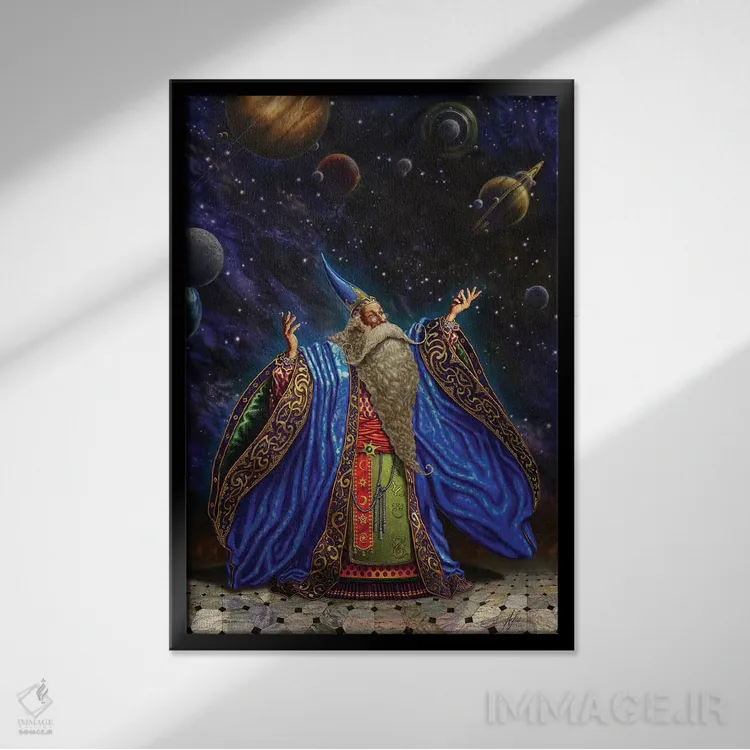 تابلو دکوراتیو پلانتاریوس اثر مایلز پینکنی - نمای قابدار مشکی