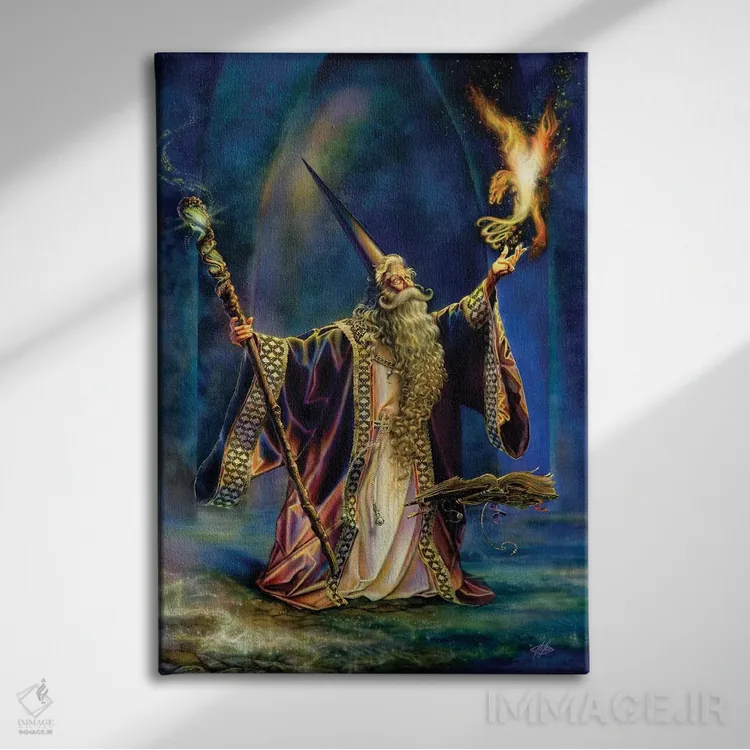 تابلو دکوراتیو جادوگر اثر مایلز پینکنی - نمای روبهرو روی دیوار