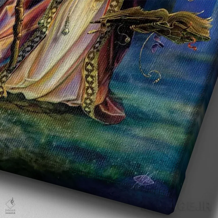 تابلو دکوراتیو جادوگر اثر مایلز پینکنی - نمای نزدیک بافت بوم