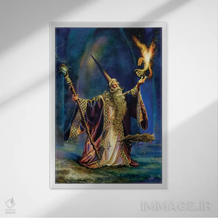 تابلو دکوراتیو جادوگر اثر مایلز پینکنی - نمای قابدار سفید