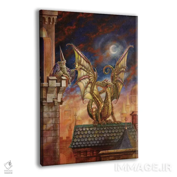 تابلو دکوراتیو آتش اژدها ۲ اثر مایلز پینکنی - نمای پرسپکتیو محصول
