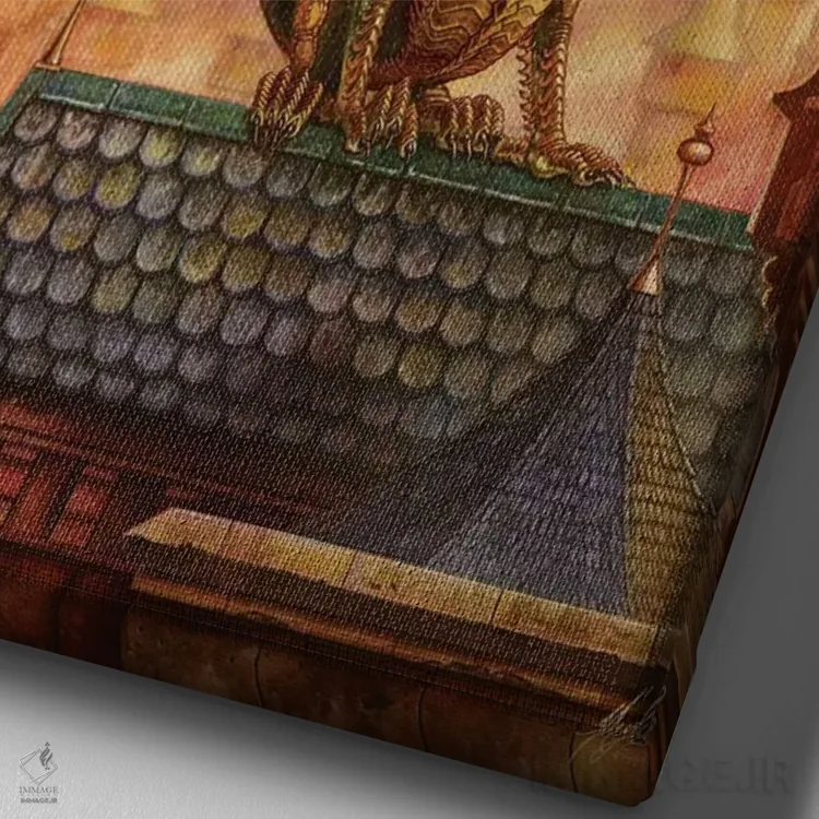 تابلو دکوراتیو آتش اژدها ۲ اثر مایلز پینکنی - نمای نزدیک بافت بوم