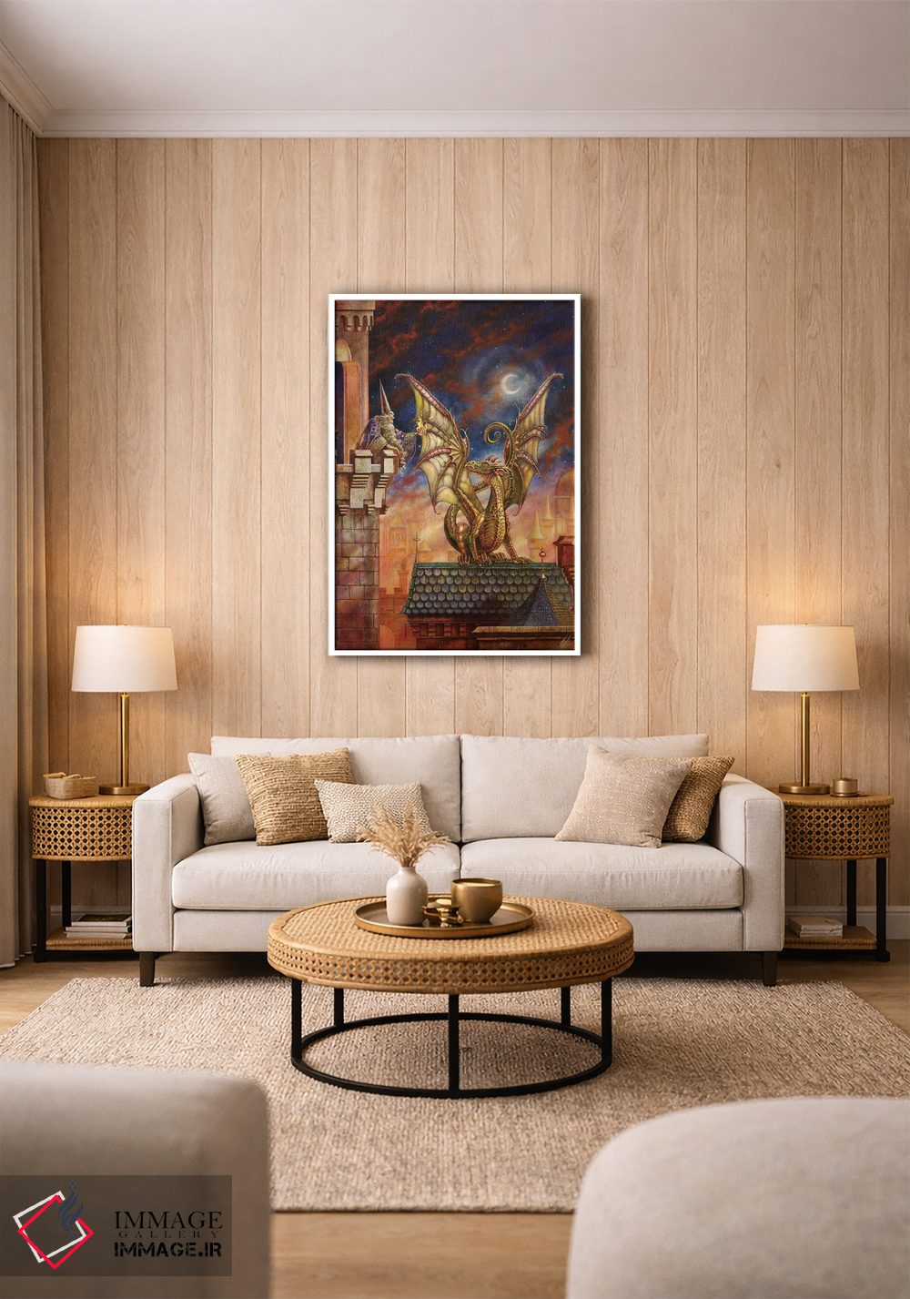 تابلو دکوراتیو آتش اژدها ۲ اثر مایلز پینکنی - D1W