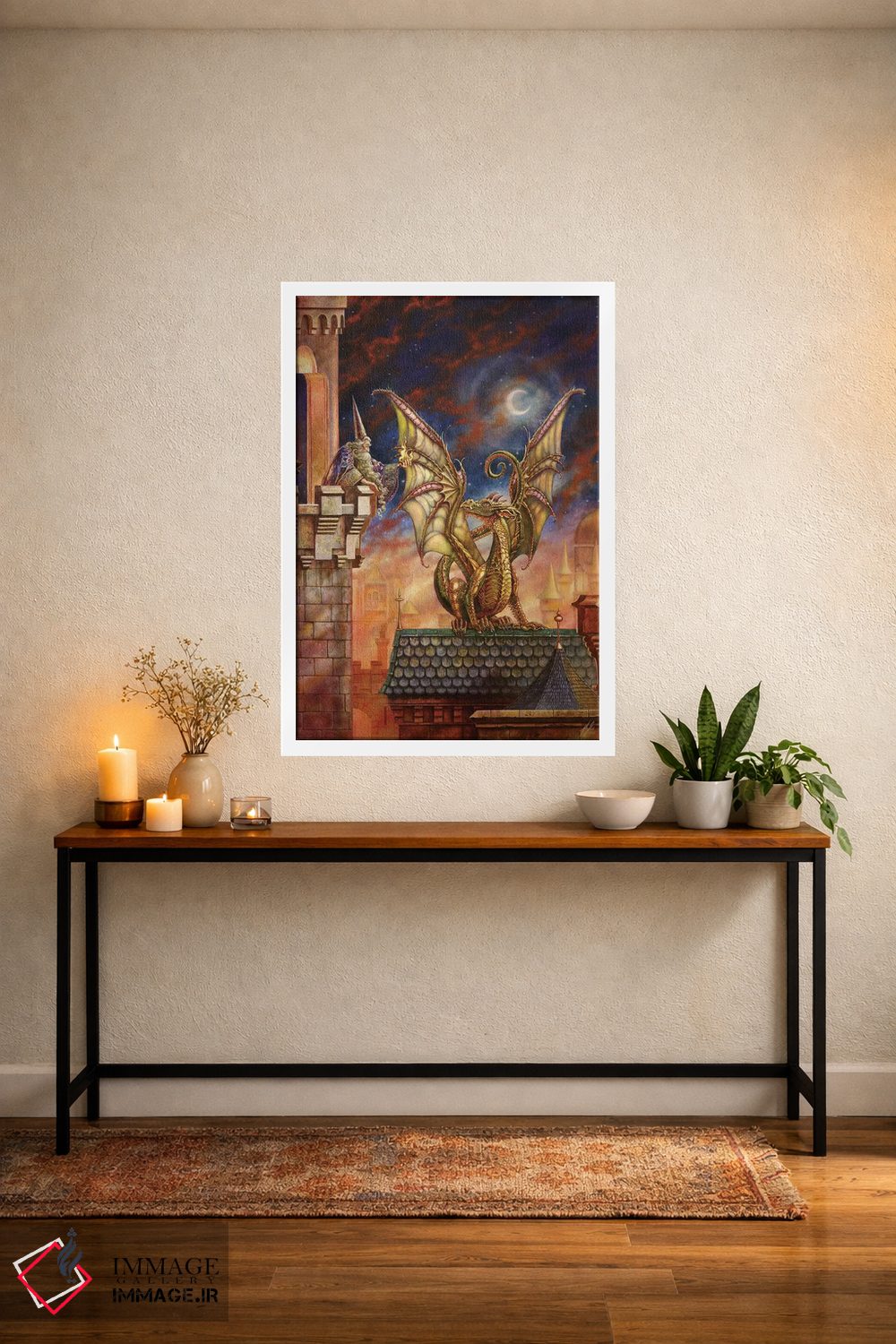 تابلو دکوراتیو آتش اژدها ۲ اثر مایلز پینکنی - D2W