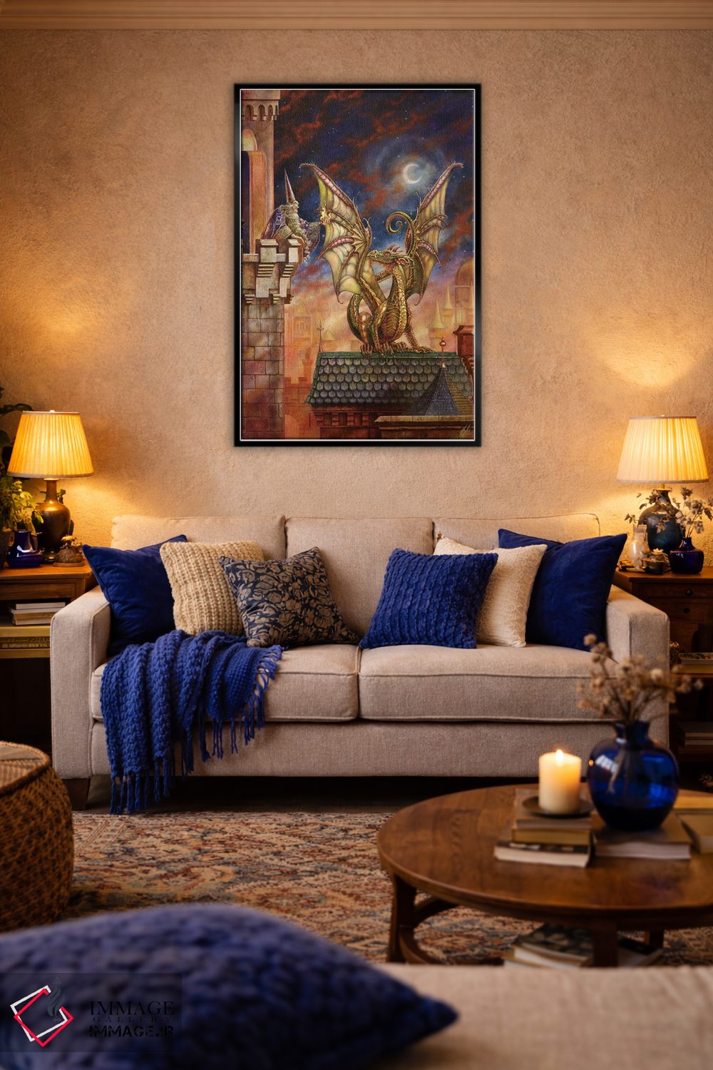 تابلو دکوراتیو آتش اژدها ۲ اثر مایلز پینکنی - D4B