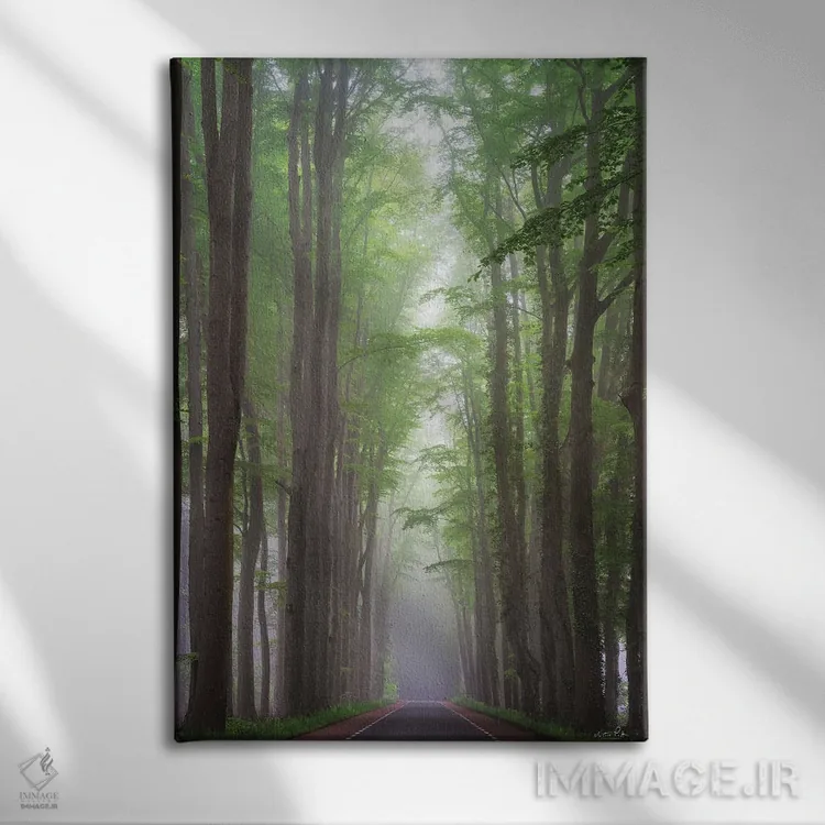 تابلو دکوراتیو جاده مه آلود اثر مارتین پودت - نمای روبهرو روی دیوار