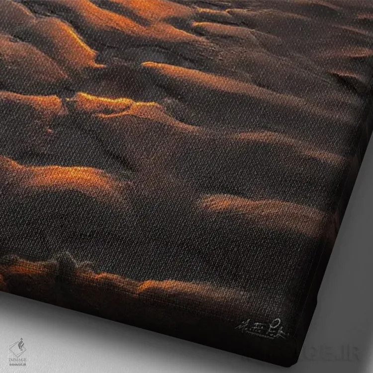 تابلو دکوراتیو غروب آرام اثر مارتین پودت - نمای نزدیک بافت بوم