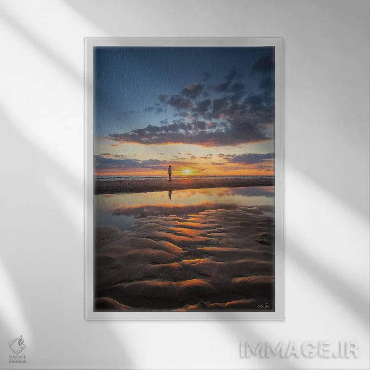 تابلو دکوراتیو غروب آرام اثر مارتین پودت - نمای قابدار سفید