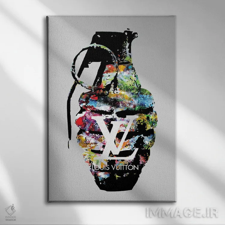 تابلو دکوراتیو نارنجک لویی ویتون اثر مورگان پاسلیه - نمای روبهرو روی دیوار