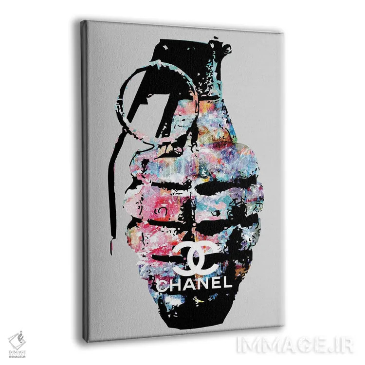 تابلو دکوراتیو نارنجک شنل اثر مورگان پاسلیه - نمای پرسپکتیو محصول