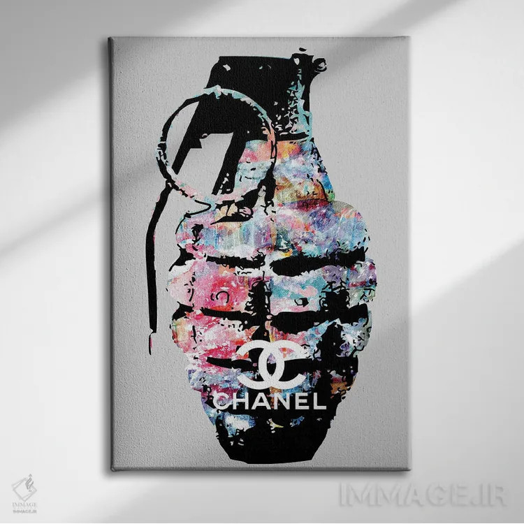 تابلو دکوراتیو نارنجک شنل اثر مورگان پاسلیه - نمای روبهرو روی دیوار