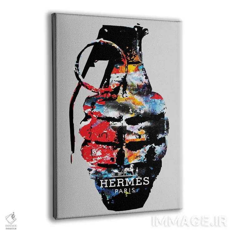 تابلو دکوراتیو نارنجک هرمس اثر مورگان پاسلیه - نمای پرسپکتیو محصول