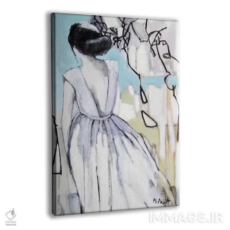 تابلو دکوراتیو واکنش الگودار اثر مری پرت - نمای پرسپکتیو محصول