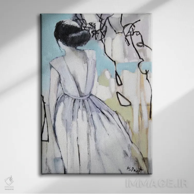 تابلو دکوراتیو واکنش الگودار اثر مری پرت - نمای روبهرو روی دیوار