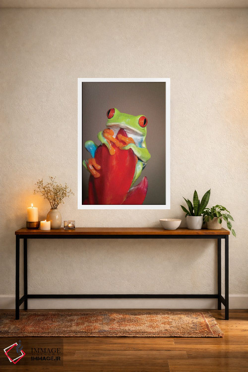 تابلو دکوراتیو قورباغه درختی چشم قرمز - ۱ اثر مارسا پرایور - D3W