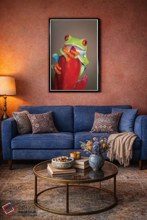تابلو دکوراتیو قورباغه درختی چشم قرمز - ۱ اثر مارسا پرایور - D5B