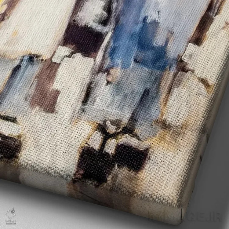 تابلو دکوراتیو شادی اثر مری پرت - نمای نزدیک بافت بوم