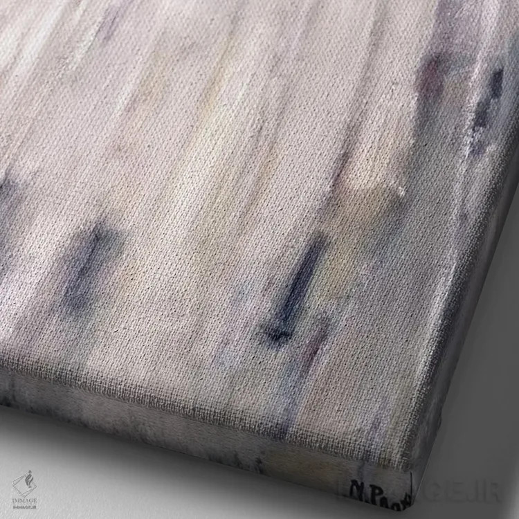 تابلو دکوراتیو نشسته به شکلی بی تفاوت اثر مری پرت - نمای نزدیک بافت بوم