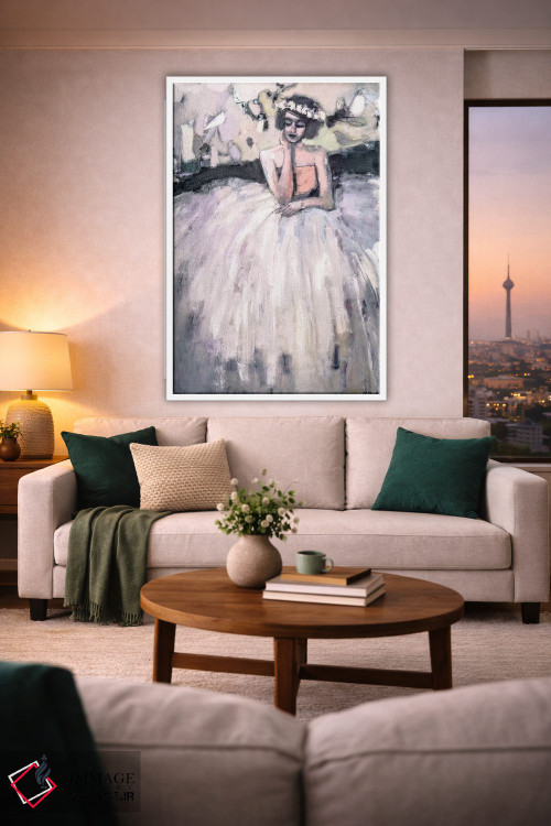 تابلو دکوراتیو نشسته به شکلی بی تفاوت اثر مری پرت - D1W