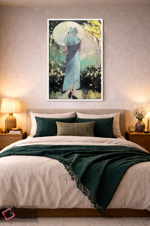 تابلو دکوراتیو چتر سفید اثر مری پرت - D2W