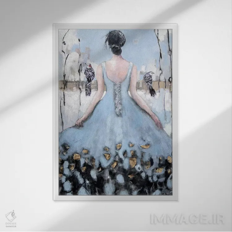 تابلو دکوراتیو در میان یک جفت اثر مری پرت - نمای قابدار سفید