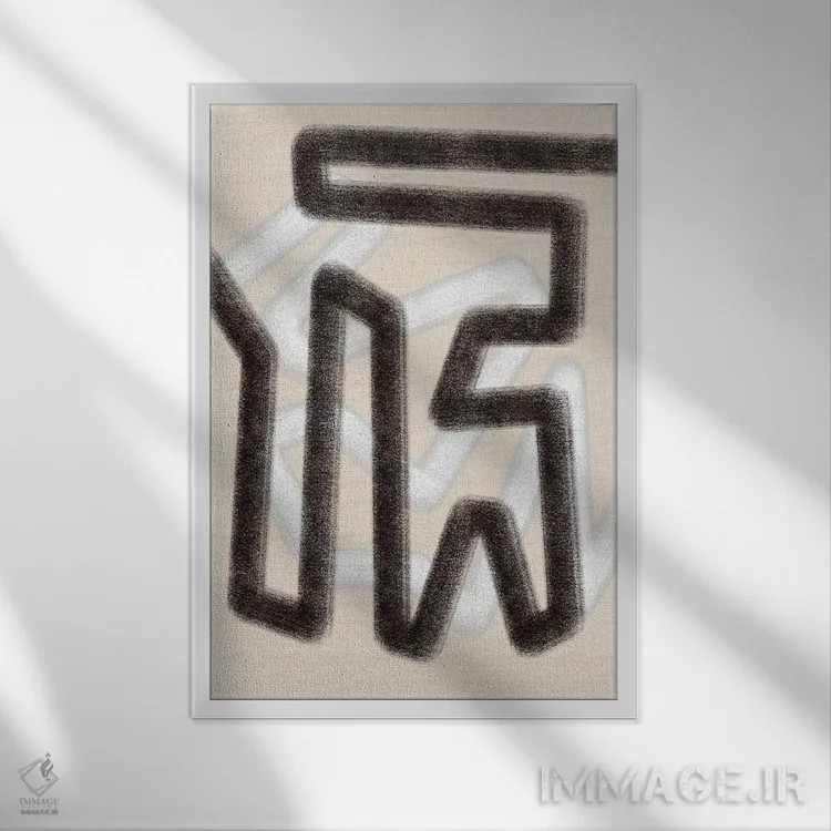 تابلو انتزاعی آبستره مدرن یک اثر متیو پیوتروویچ - نمای قابدار سفید