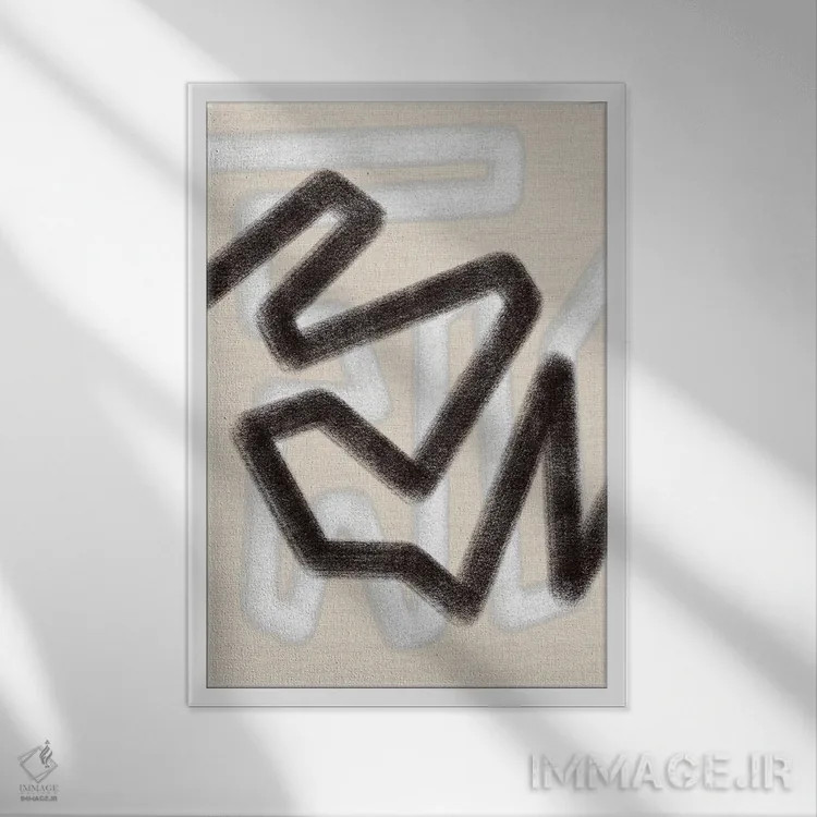تابلو انتزاعی آبستره مدرن سه اثر متیو پیوتروویچ - نمای قابدار سفید