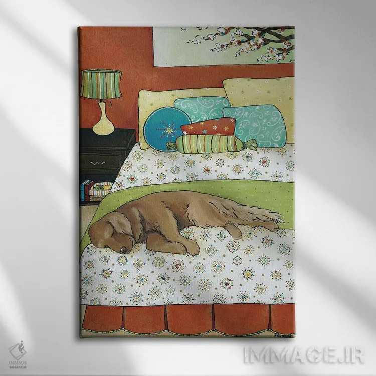 تابلو دکوراتیو چرت طلایی اثر جیمی موراث - نمای روبهرو روی دیوار