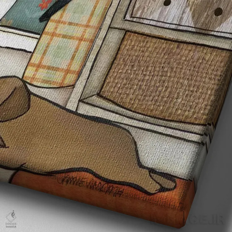 تابلو دکوراتیو تنها راه اثر جیمی موراث - نمای نزدیک بافت بوم