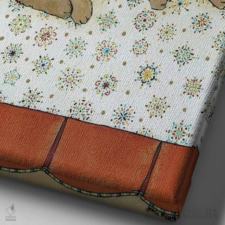 تابلو دکوراتیو چرت طلایی اثر جیمی موراث - نمای نزدیک بافت بوم