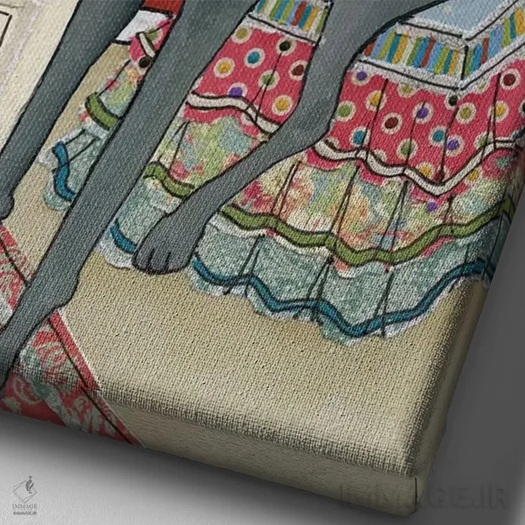 تابلو دکوراتیو بزرگ تر از یک فنجان چای اثر جیمی موراث - نمای نزدیک بافت بوم