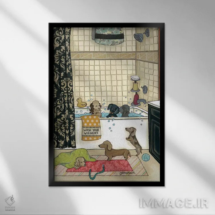 تابلو دکوراتیو وینرهایت را بشوی اثر جیمی موراث - نمای قابدار مشکی