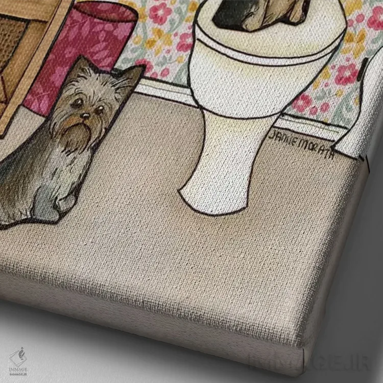 تابلو دکوراتیو یورکشایر تریر اثر جیمی موراث - نمای نزدیک بافت بوم