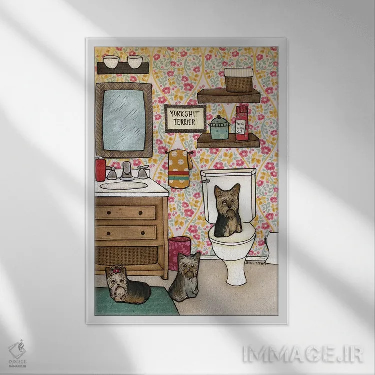 تابلو دکوراتیو یورکشایر تریر اثر جیمی موراث - نمای قابدار سفید