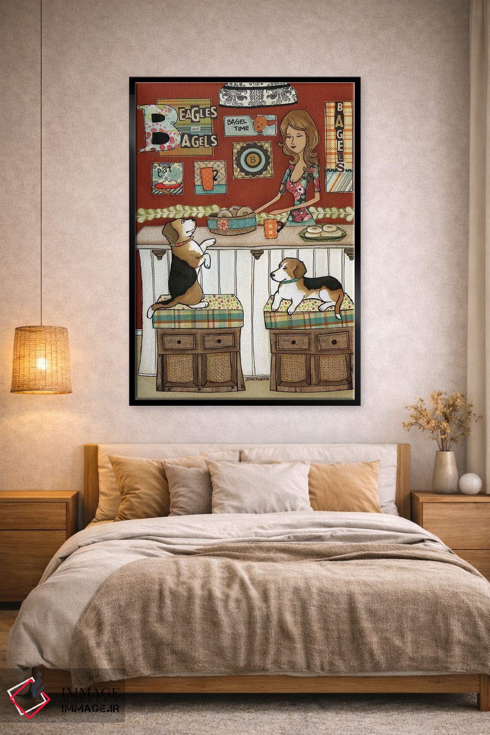 تابلو دکوراتیو بیگل ها و بیگل ها اثر جیمی موراث - D2B